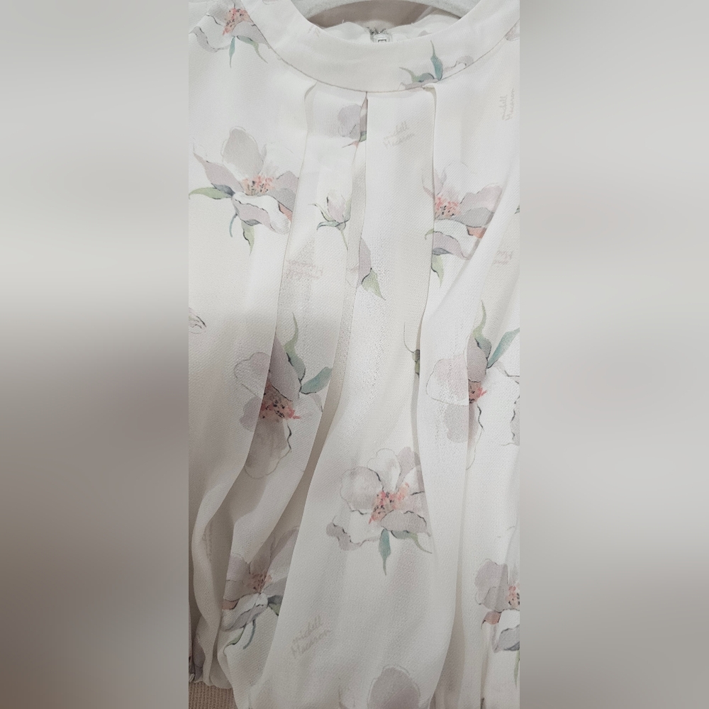 Michelle Macaron Frilly Floral White Maxi Long One Piece Dress - Picture 6 of 6